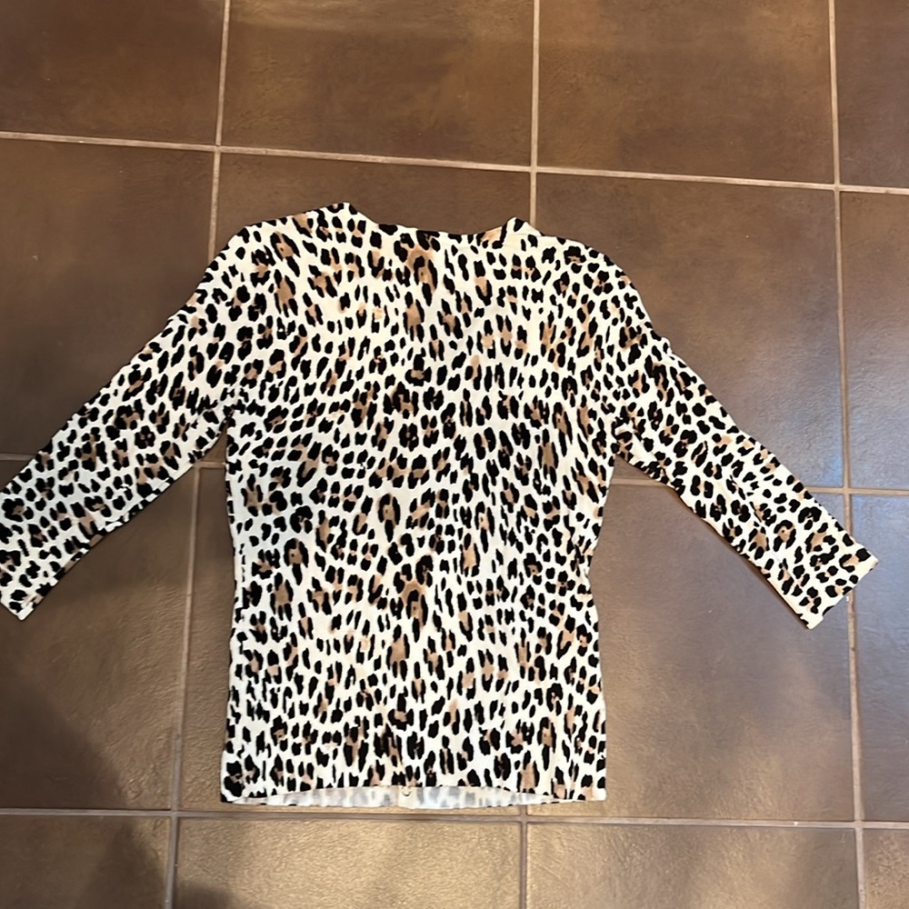 White House Black Market Animal Print Leopard Cardigan Size XXS - Picture 5 of 8